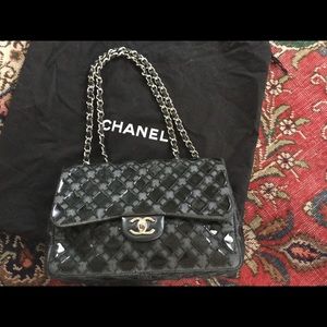 Authentic CHANEL patent and mesh sliver 2DIE4!!